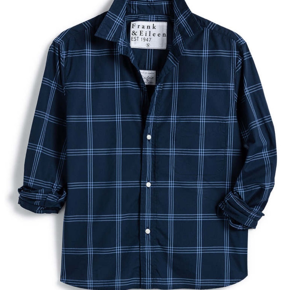 Frank & Eileen Silvio Navy Plaid Shirt